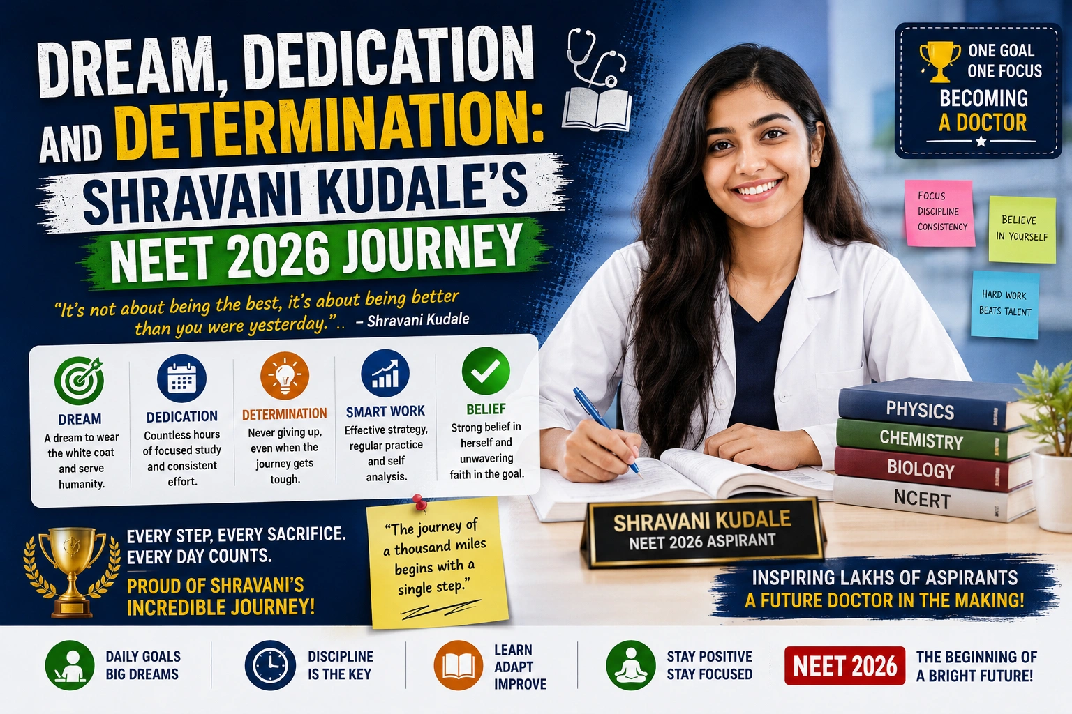 Dream, Dedication and Determination-Shravani Kudales NEET 2026 Journey